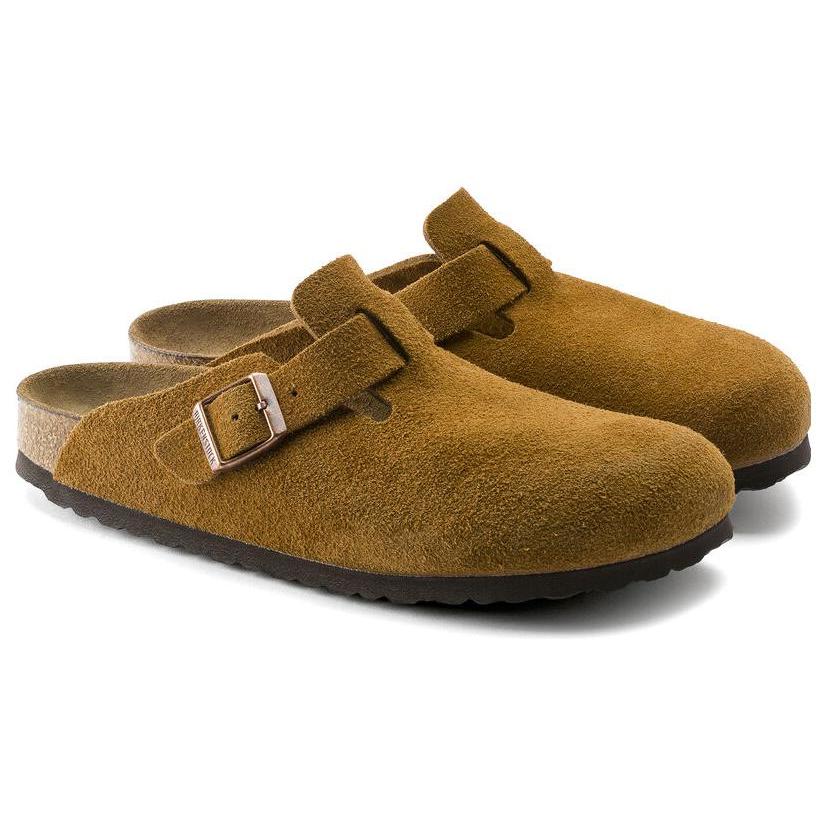 Boston Birkenstock Soft Footbed Suede Leather Narrow 'Mink' 1009543