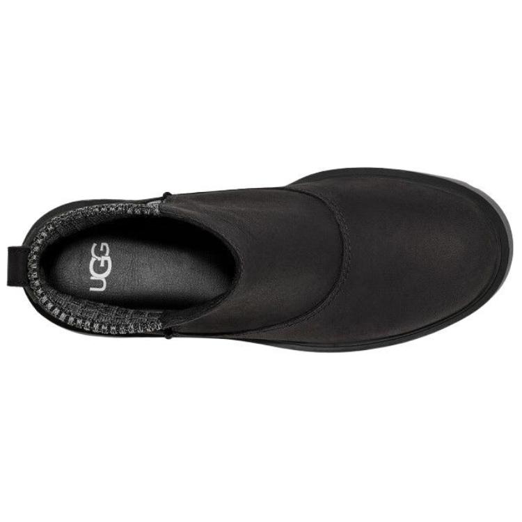 UGG Leather Comfortable Slip-On Short Chelsea Boots Women Boots Black 1166758-BLK