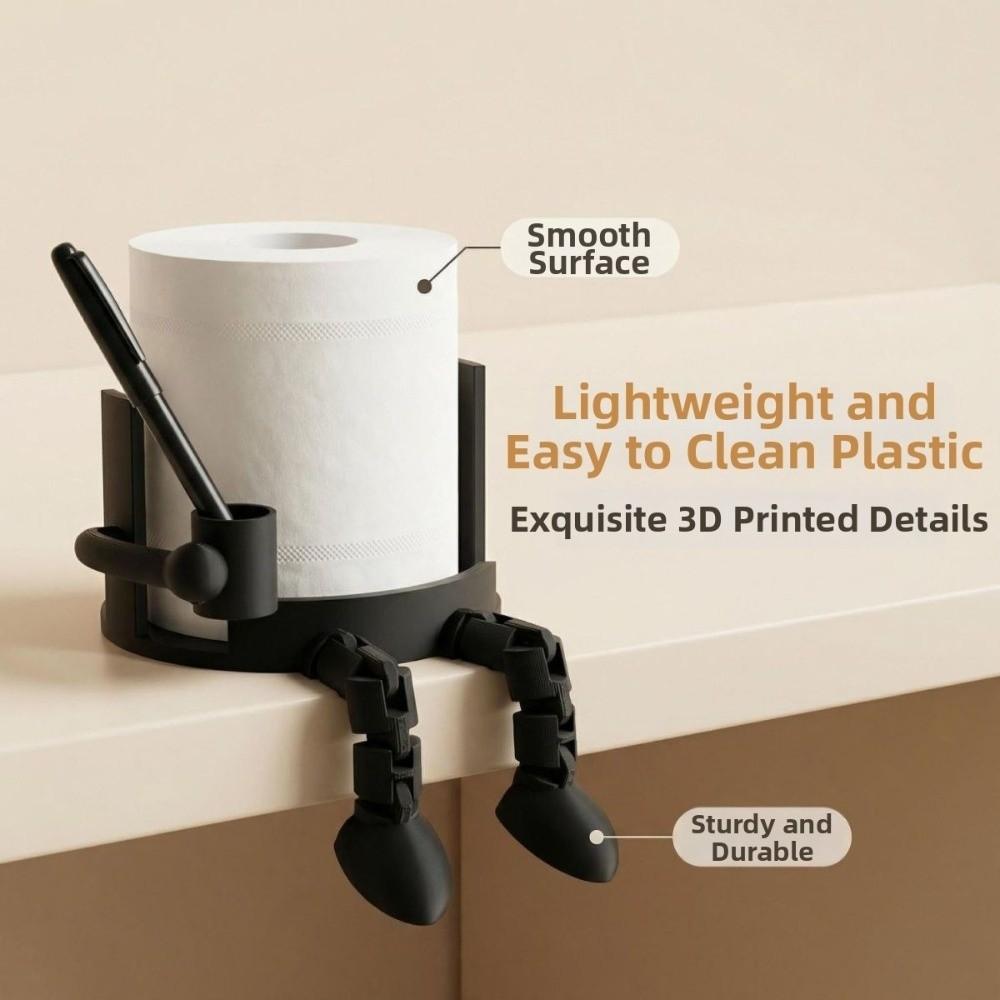 3D Printed Roll Towel Stand Black White Vertical Tissue Holder Toilet Paper Holder Bathroom Use