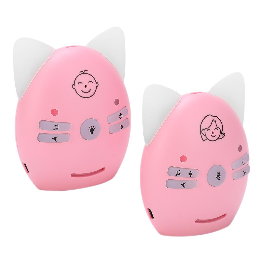 Wireless Audio Baby Monitor Two Way Talk Baby Monitor with Music Pink