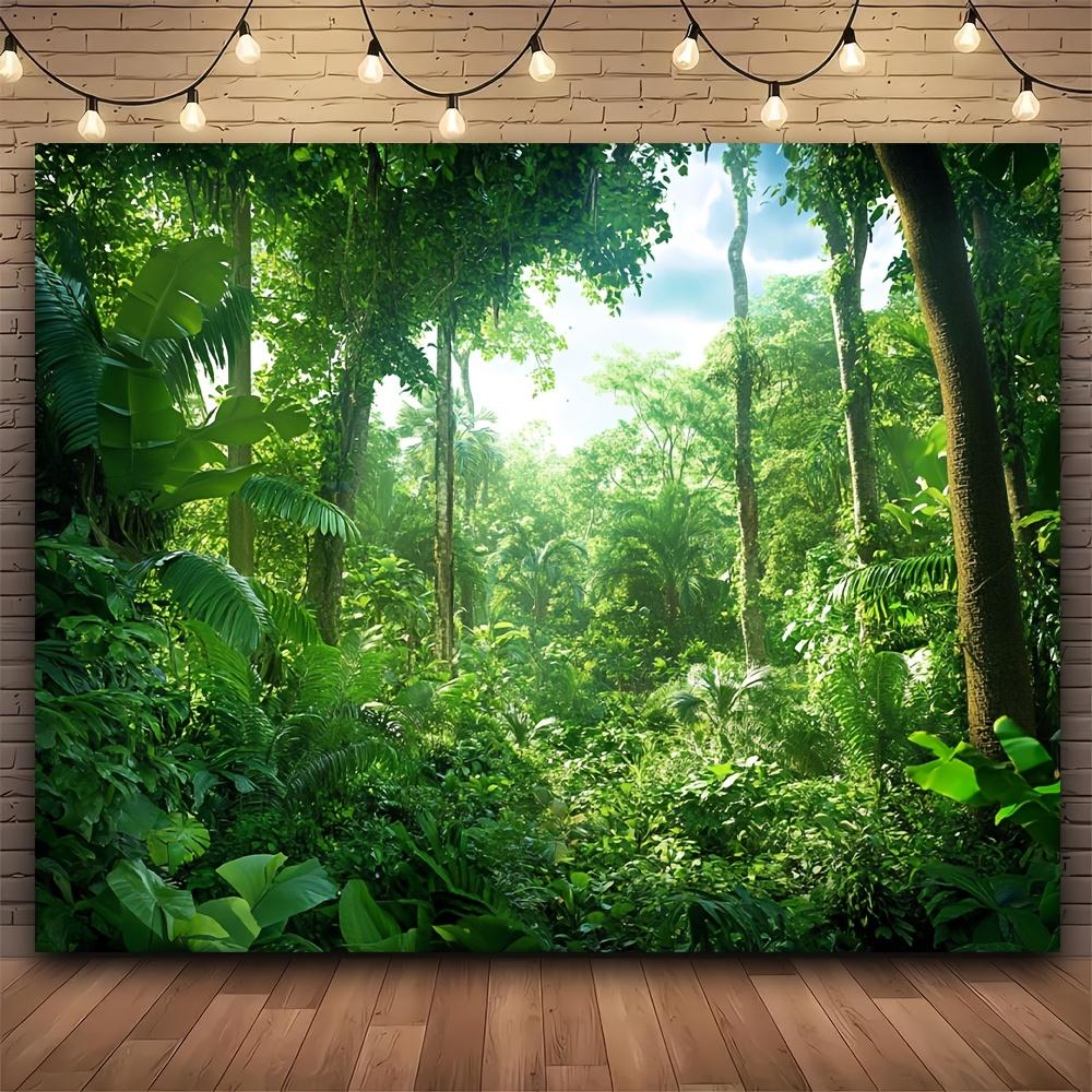 1 set spring rain forest backdrop tropical jungle backdrop with green trees 100x150cm