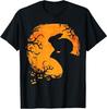 Funny Rabbit Halloween Moon Silhouette Spooky Bunny Lover T-Shirt