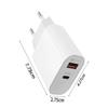 20W Fast Wall Charger Dual USB A+C Port PD QC 3.0 Fast Charging for   Home Travel Use