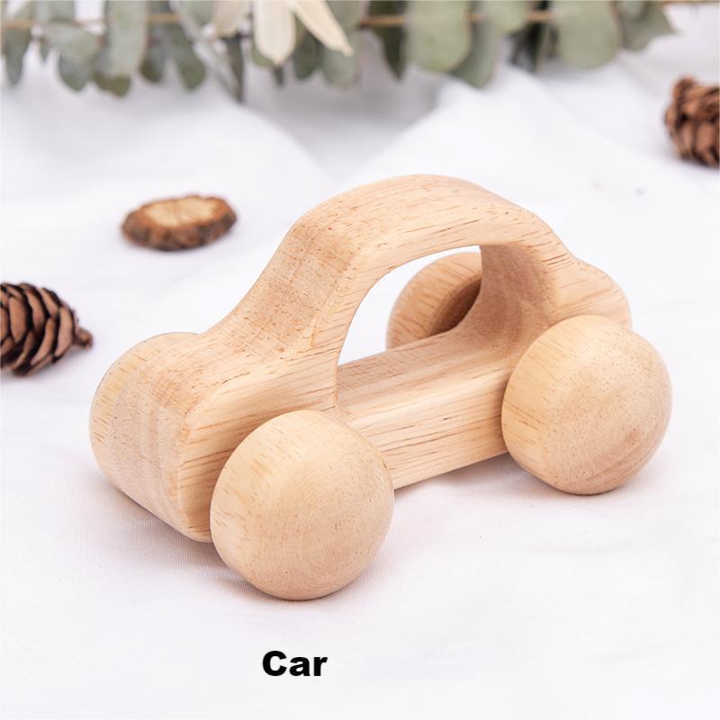Wooden Inertia Handcart Toy for Children Aged 0-3: Grip Training and Play.