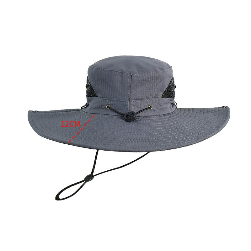 Summer Outdoor Extra-large Brim Hiking and Fishing Sun Hat, Sun Protection Breathable Windproof Sunshade High Temperature Resistant Fisherman Hat