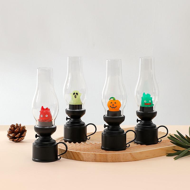 Xiaomi Calcifer Flameless Night Light Halloween Retro Decorative Candle Light Cartoon Anime Cute Lamp Bedroom Bedside Table Lamp