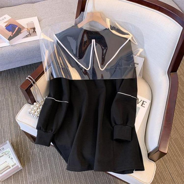 Doll Top Collar Casual Women's Loose Fleece Jacket Sweatshirt