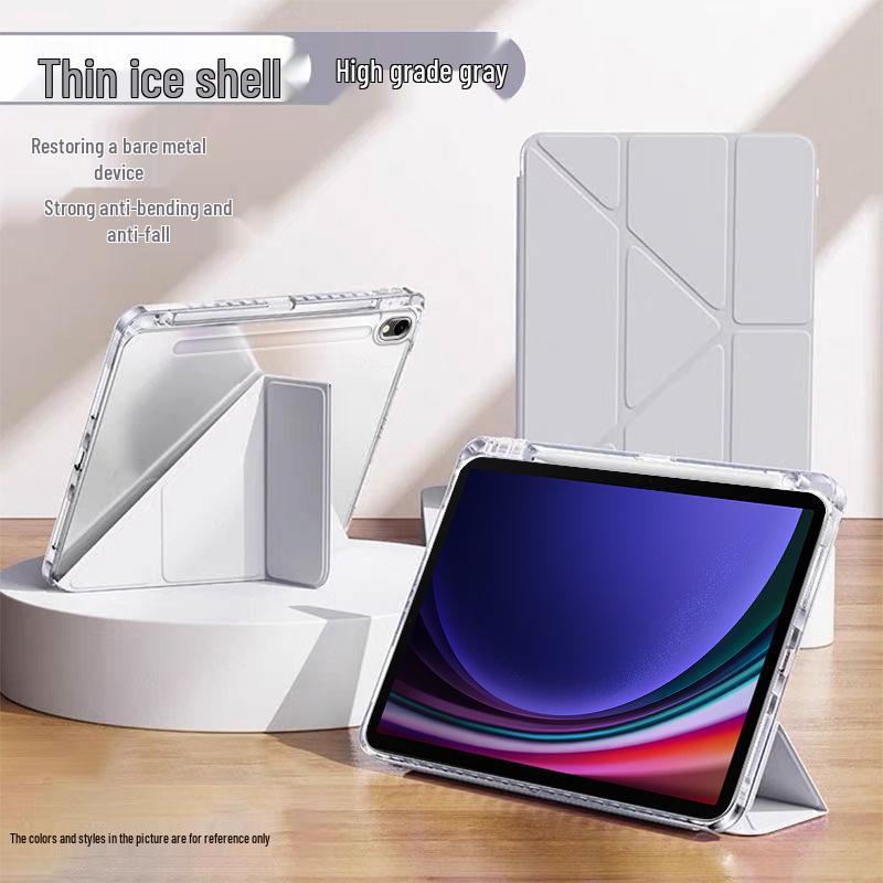 Samsung Galaxy Tab S9 Protective Case: 3+Y Fold, Transparent Acrylic, Full Coverage