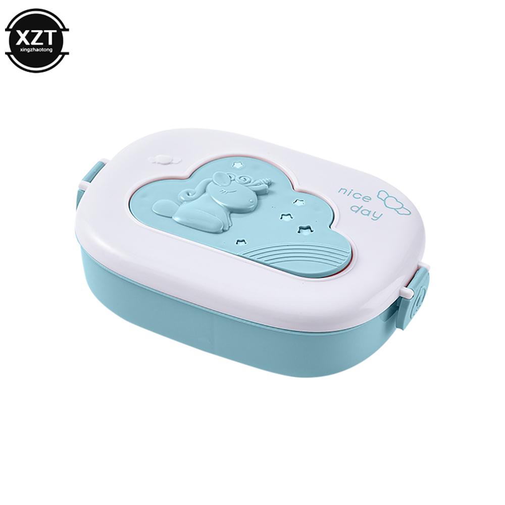 

Портативный милый ланч-бокс для детей, отделения для микроволновки, ланч-бокс Bento, детский школьный контейнер для пикника и кемпинга синий