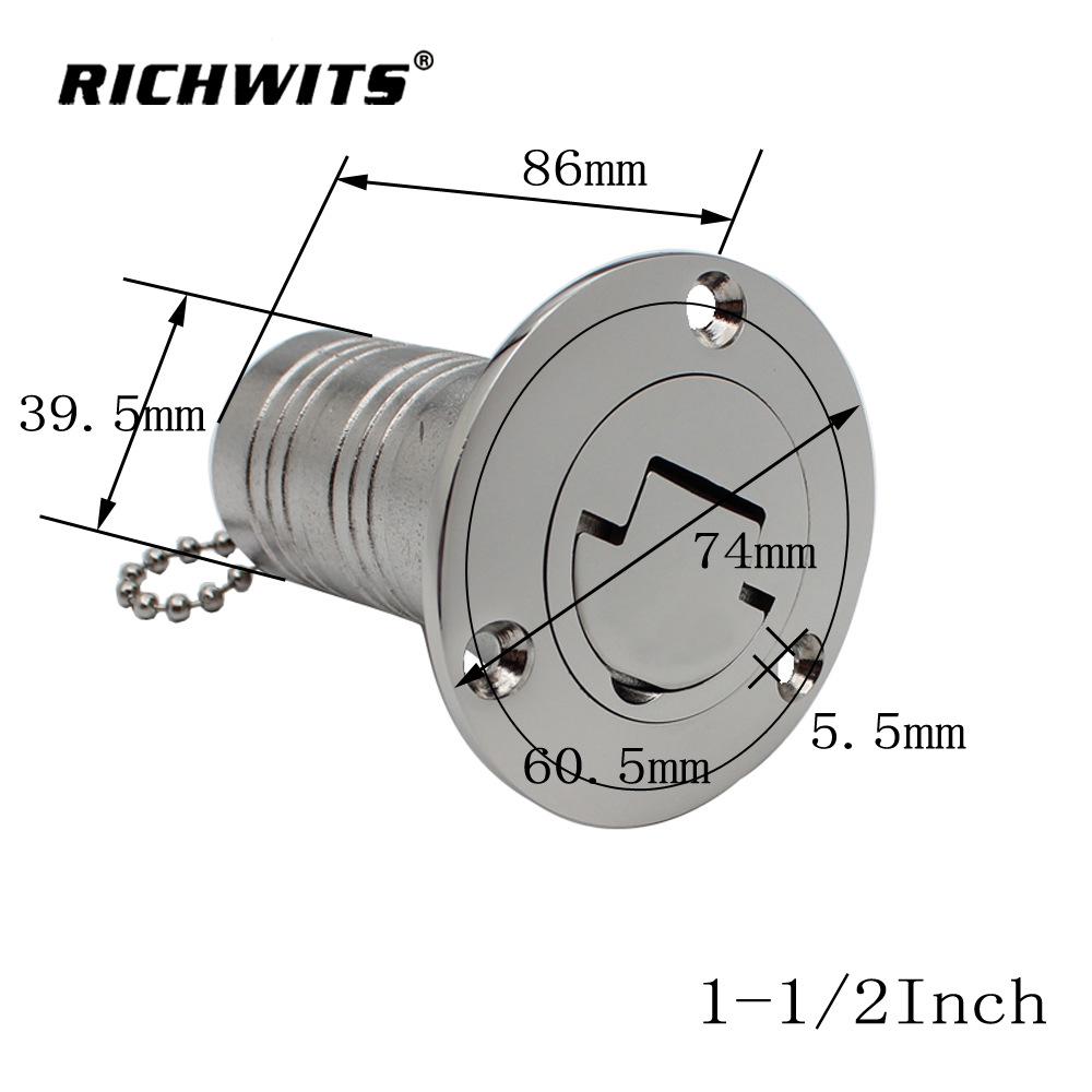 

RICHWITS 316 Stainless Steel Yacht Fuel & Water Tank Filler Lid