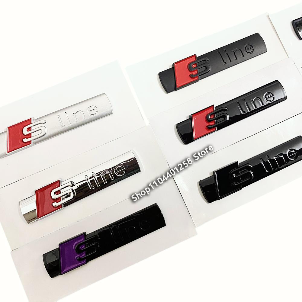 Sline Logo Car Fender Side Badge Emblem A1 A2 A3 A4 A5 A6 A7 A8 TT S3 S4 S5 S6 S7 Q2 Q3 Q5 Q7 Q8 RS3 R8