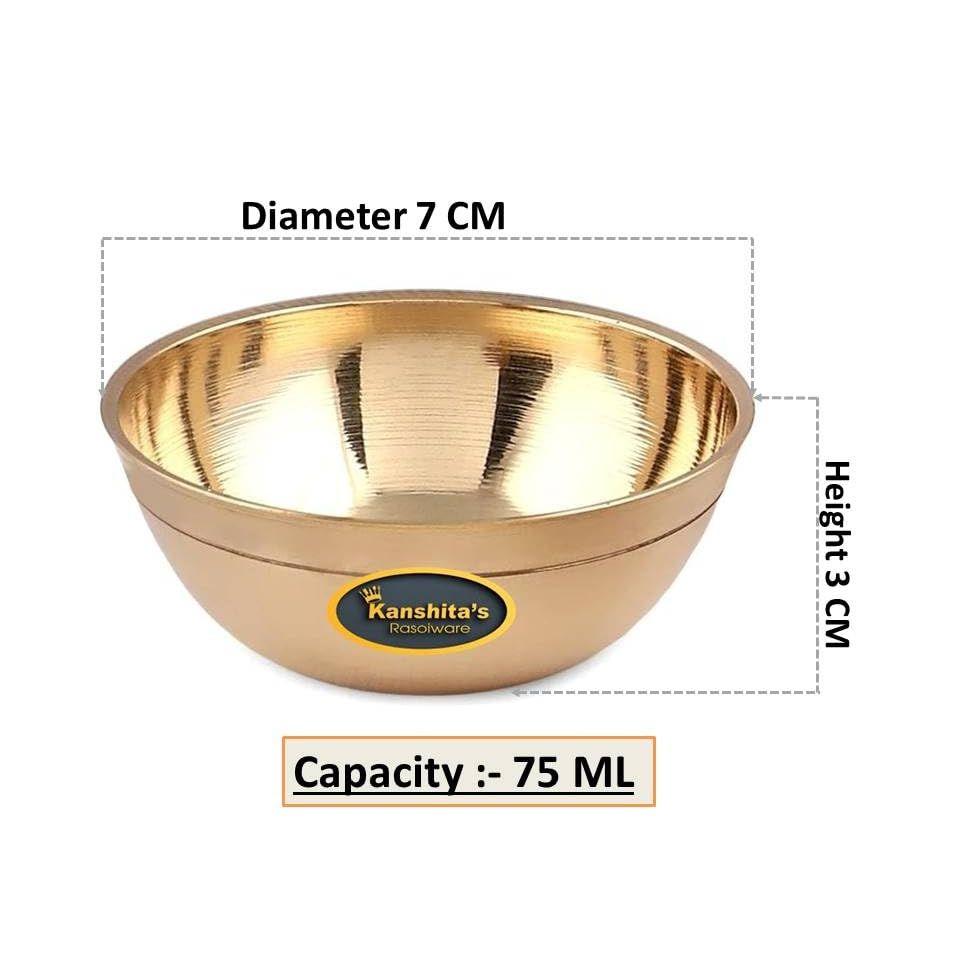 Brass Diya & Small Decorative Bowl (75 ML) for Puja – Elegant Home Decoration for Festivals & Rituals