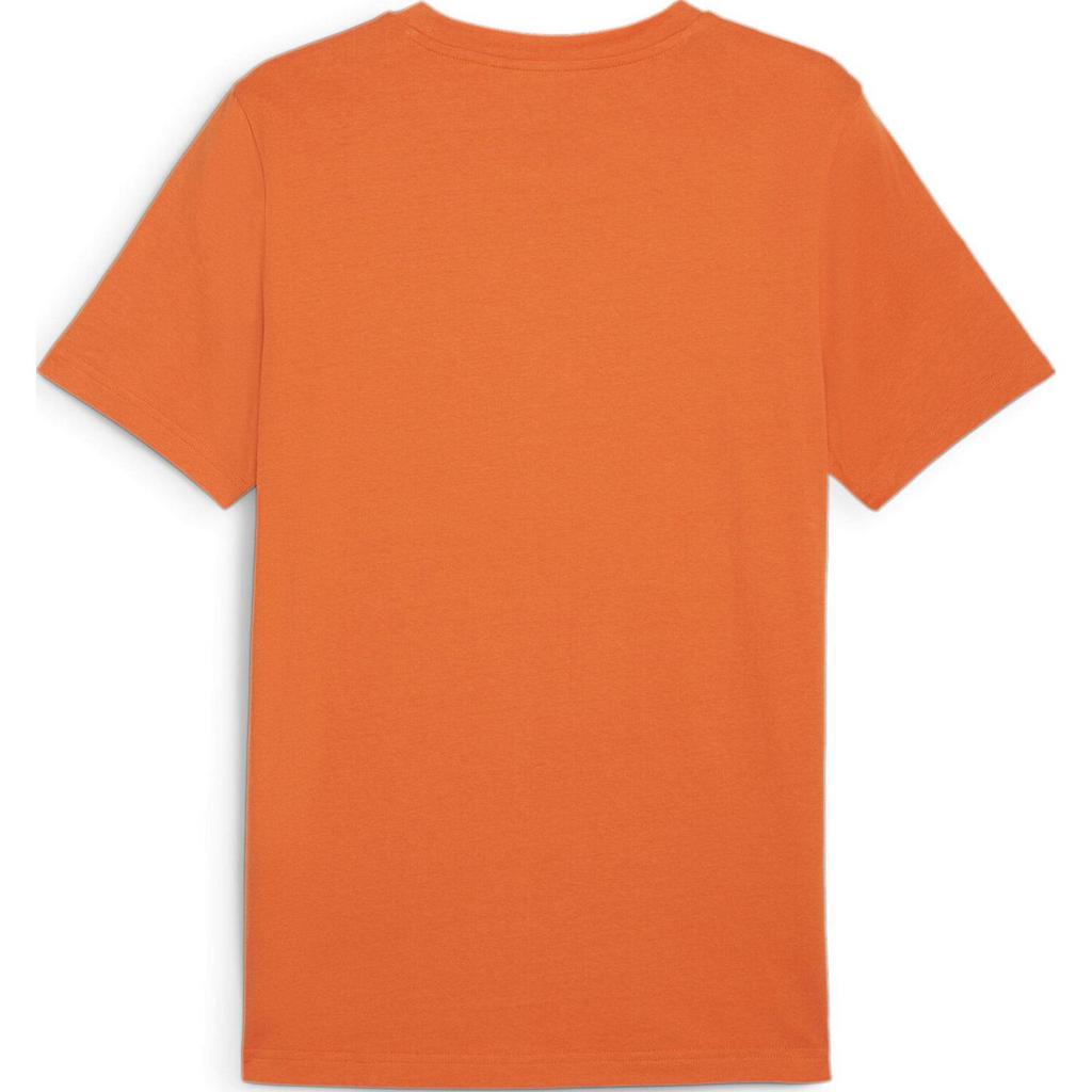 Puma Solid Color Logo Crew Neck Short Sleeve T-Shirt Men Tops Orange 675977-20