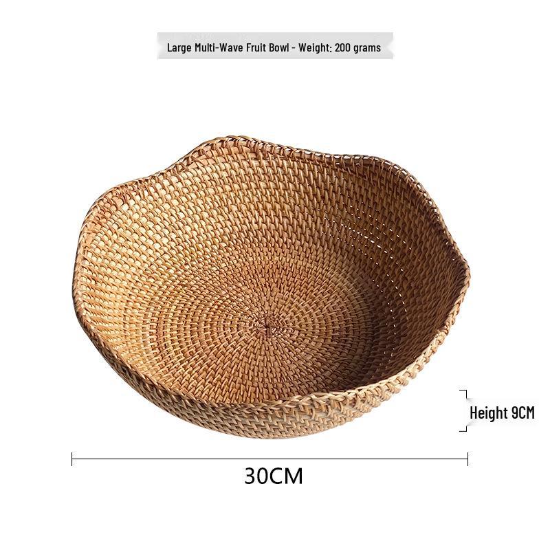 Hand-Woven Vietnamese Autumn Vine Tea and Snack Plate