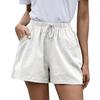 Women Solid High Waist Cotton And Linen Shorts Pants Casual Beach Shorts
