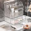 Acrylic Luxury Cosmetics Storage Box Organizer Table Transparent Dust-proof Makeup Lipstick Drawer Tall Cosmetics Organizer Case