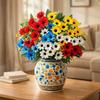 20 Heads Artificial Flowers DIY Flower Floral Arrangement Daisies Bouquets Multicolor Realistic Fake Flowers Home Decoration