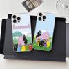 Cute Cartoon Barbapapa Silver Gradient Pleated Water Ripple Phone Case for IPhone 17 16 15 14 13 12 11 Pro Max