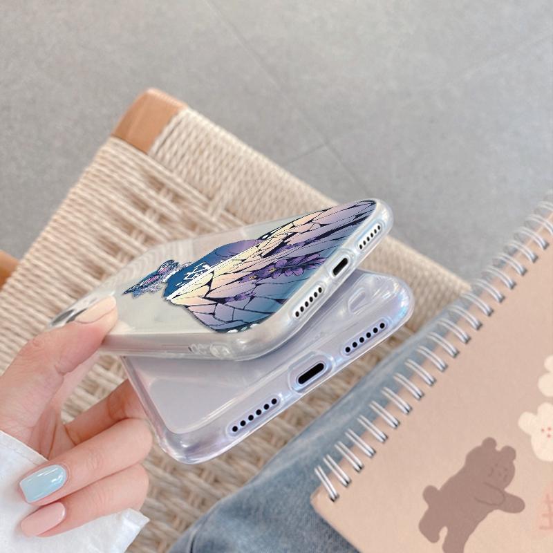 Anime Cartoon Patterned Soft Transparent Silicone Case For Samsung A55 M35 S24 Xiaomi Redmi Note 13 Poco C65 iPhone Camera Shockproof Protective Cover