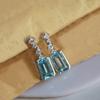 925 Sterling Silver Blue Cubic Zirconia Hanging Earrings Women for Wedding Party Aesthetic Female Ear Accessories New Jewelry