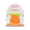 Easter Wooden Table Sign - Cute Bunny Pattern Decorative Plaque, Spring Centerpiece & Shelf Decor For Home,  Gift
