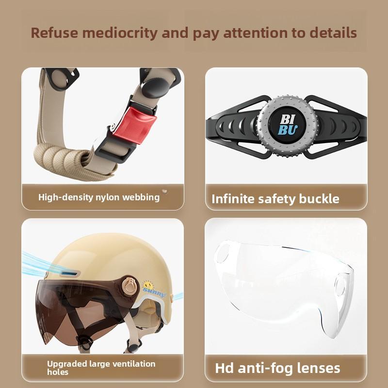Motorcycle Electric Car Helmet, Ear Protectors, Universal In All Seasons, Battery Car Safety Helmet, Half Helmet