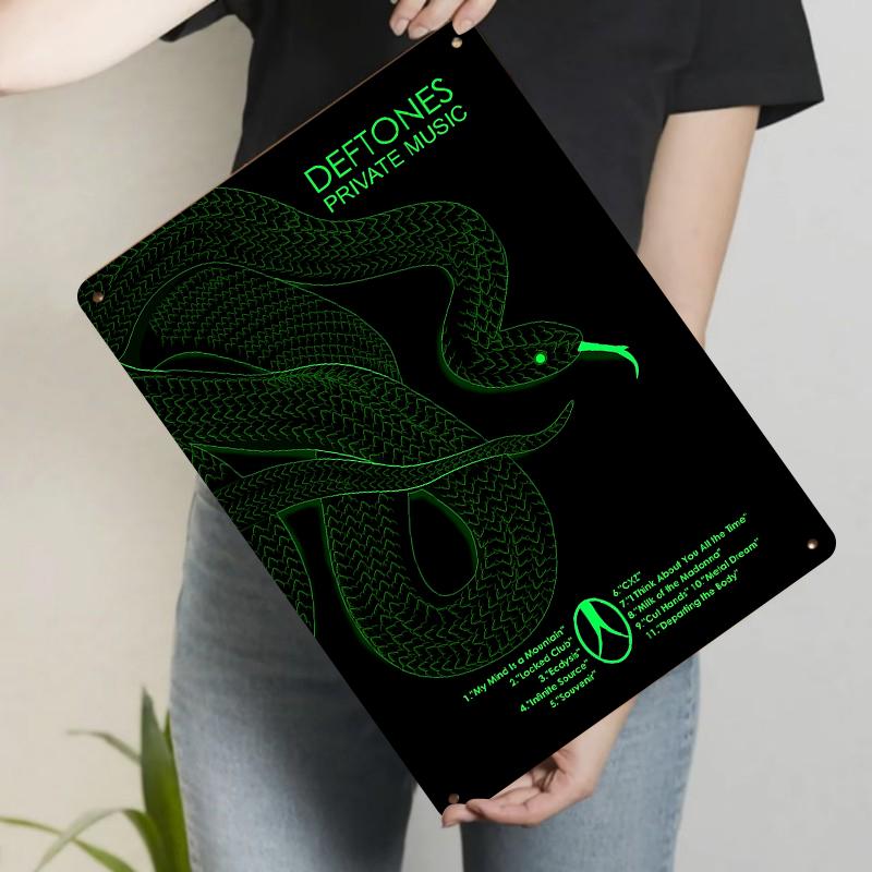 

Deftones Private Music Album Cover Art Snake Design Custom Metal Tin Sign Wall Decor 20x30cm（7.8x11.8inch）