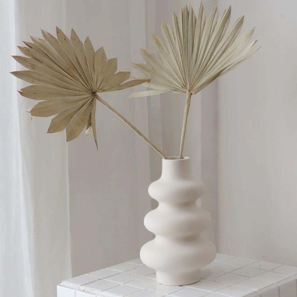 Decorative Plastic White Vase Simple Home Desktop Ornaments New Nordic Flower Vase  Table Decor