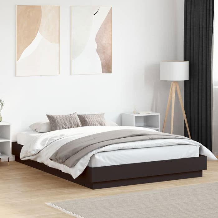 VidaXL Bed Frames with LED Lights, Slat Base, Double Bed, Adult Bedroom Interior Bed, Modern, 3209787