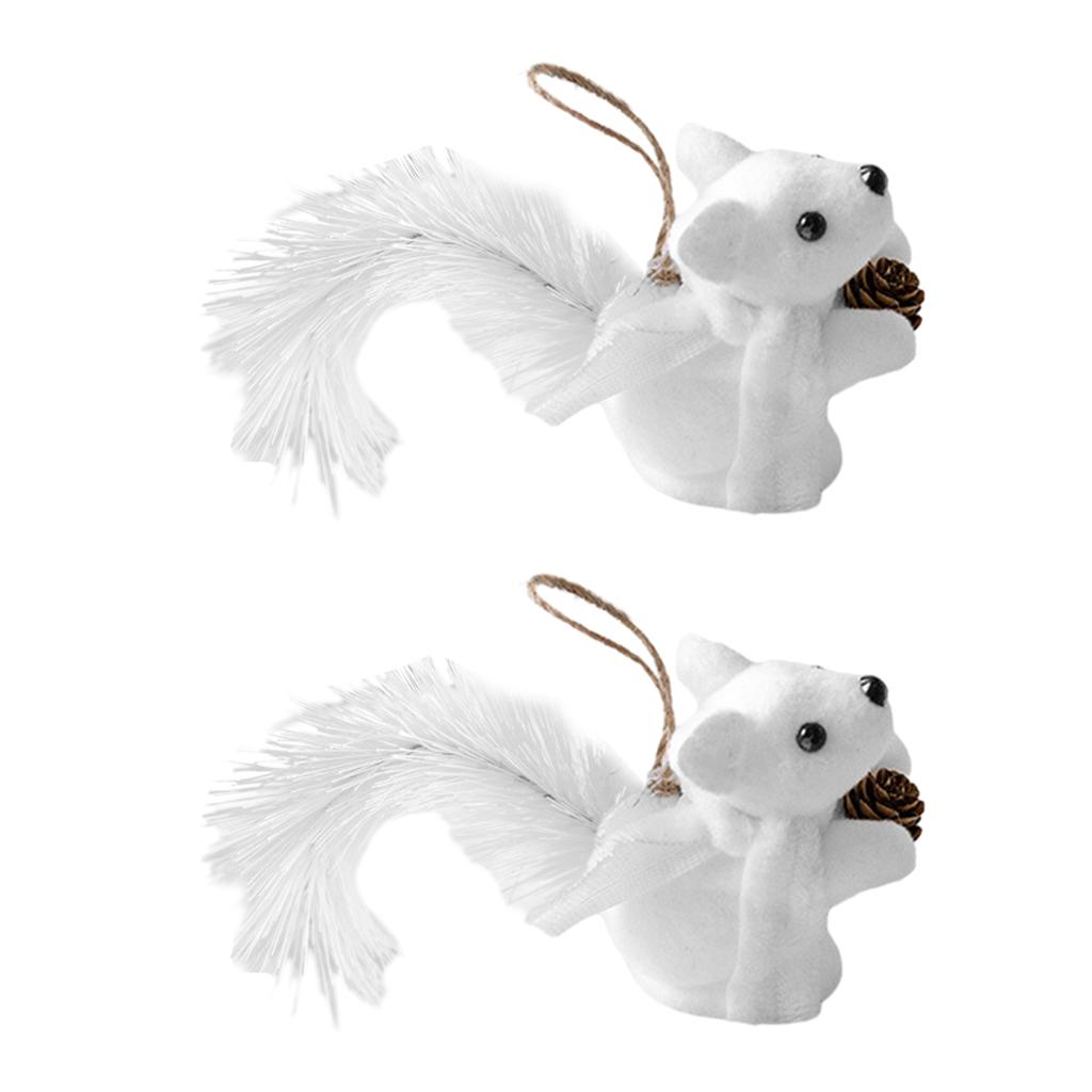 2-teiliger Eichhörnchen-Spielzeug-Anhänger für Weihnachtsbaum Langlebig Stilvoll Partydekoration für Weihnachtsbaum