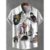 Deep Sea Octopus Art Print Lapel Casual Hawaiian Shirt Printed Style Short Sleeve Casual Shirt Men's