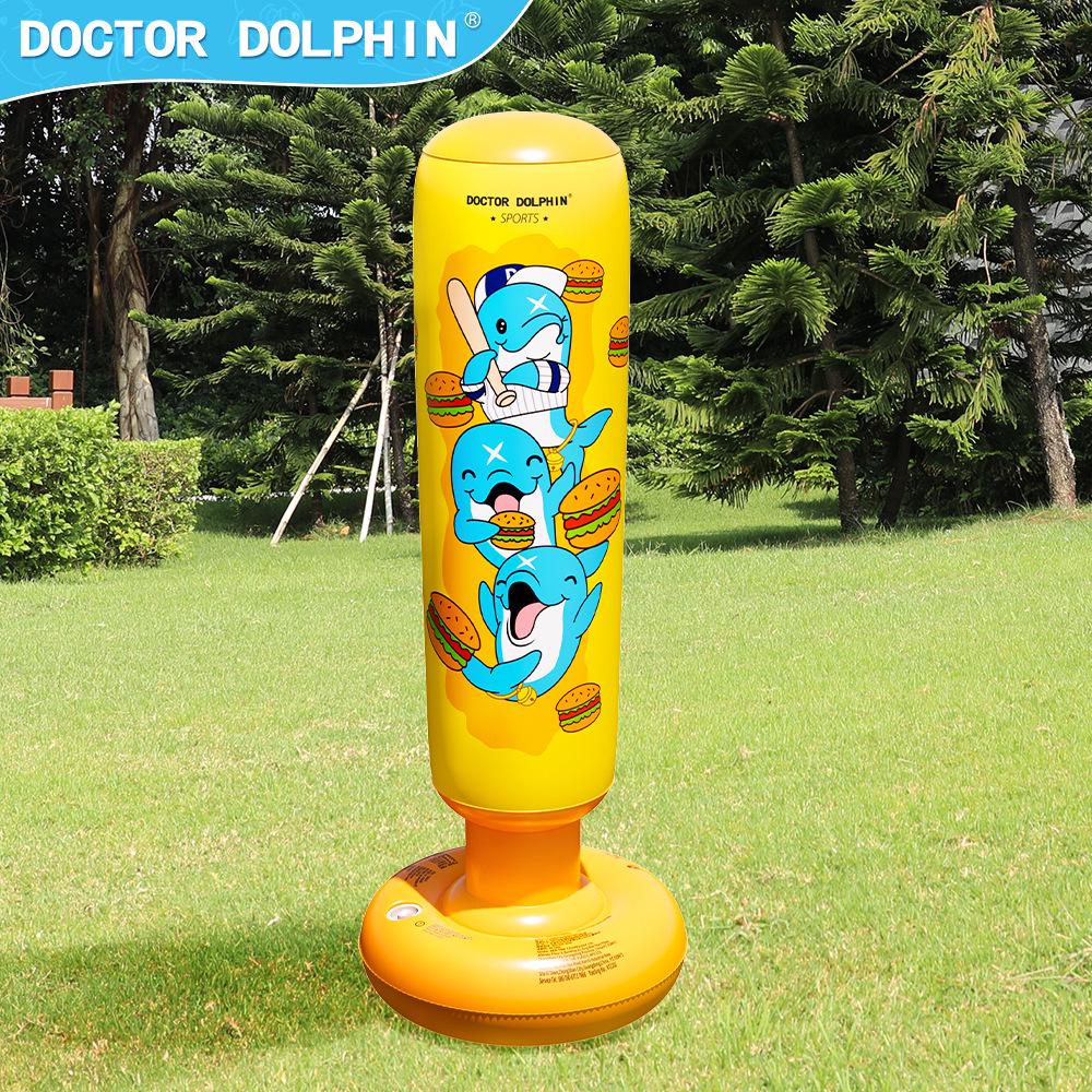 Inflatable Punching Bag - Stress Relief and Fitness Boxing Tumbler for Adults & Kids 120x25cm without Pump