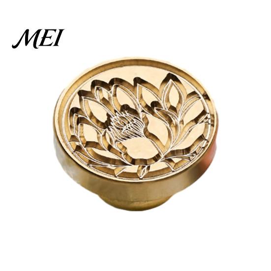Greeting Card Sealer Wax Seal Stamp, Vintage Plant Pattern Head, Durable Flower Embossing Stamp Copper Head Replacement, for Envelope And Cards