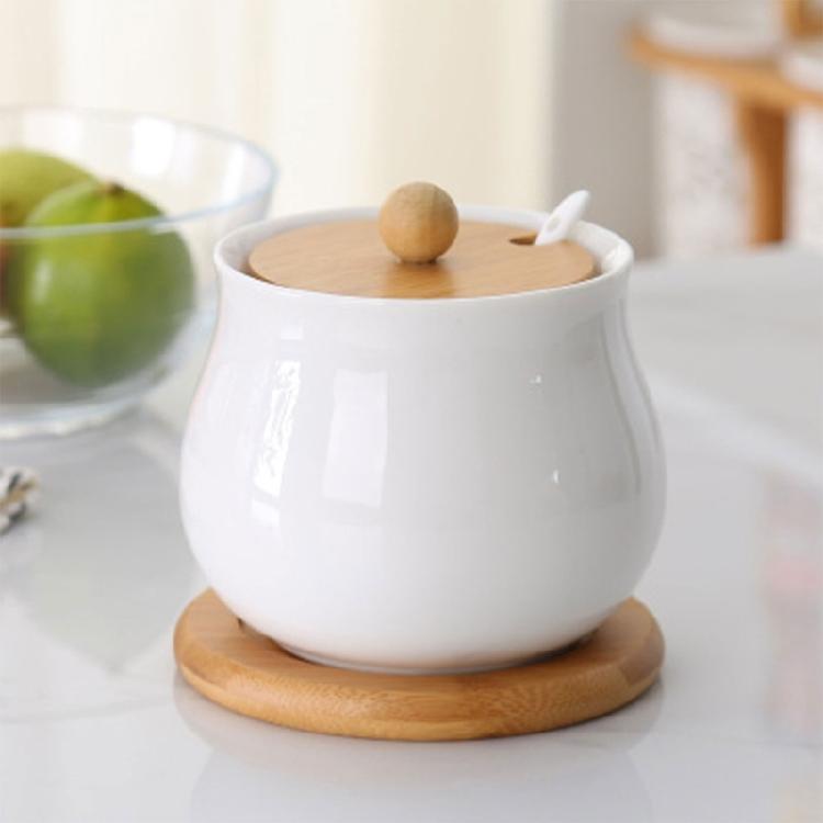 Versatile Kitchen Storage Ceramic Jars Kitchen Ceramic Canisters for Spices with Use Friendly Bamboo Lids