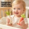 Baby Gum Massage Tool Silicone Carrot Teether Food-Grade BPA-Free Chew Toy for 3-6 Soft Elastic Teething Relief Months Soothing Massager Boil-Safe
