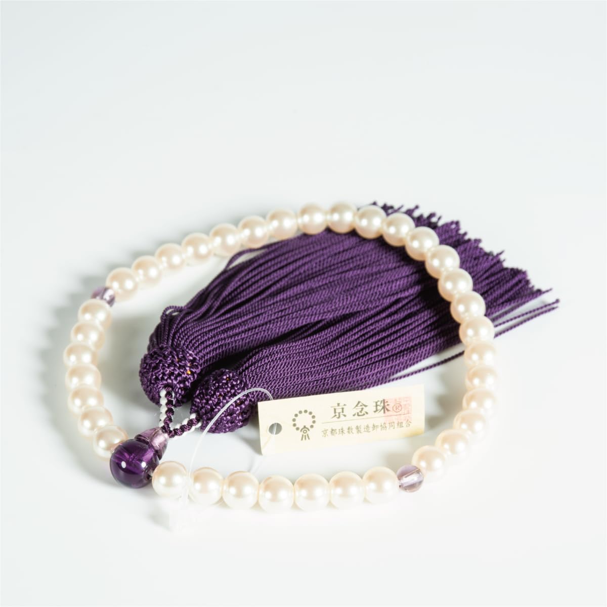 

[Sunmany] Подлинные буддийские молитвенные бусины, Сделано в Японии, Кё-дзиндзю (Киотские буддийские четки), Изумихари Перл, Женский, Похороны, Поминки,