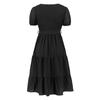 Women's Round Neck Short Sleeve Patchwork Cake Dress Casual Dress Commuting Dress