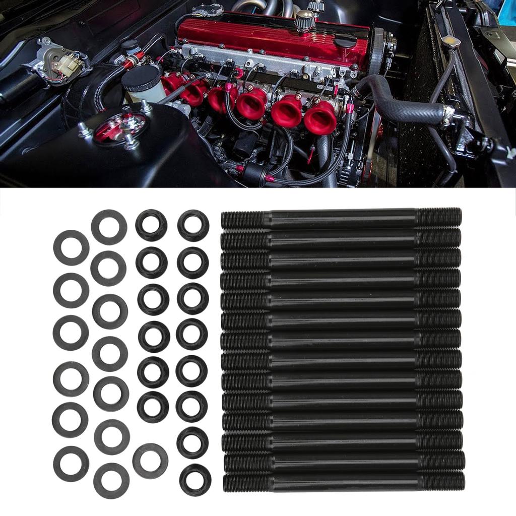 Cylinder Head Stud Kit 202‑4301 Fit for RB25 RB25DE RB25DET 2.5L RB20 RB20DET 2.0L