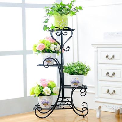 Multi-layer Wrought Iron Pothos Flower Stand for Indoor Balcony and Living Room Decor.