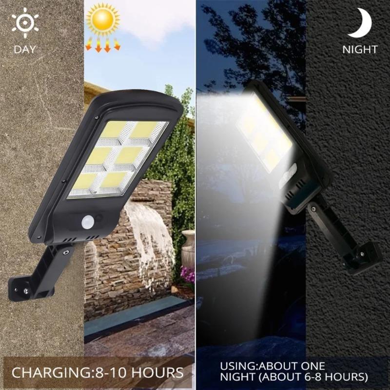 COB Upgraded Super Bright Solar Street Lamp, Outdoor Waterproof LED Solar Light with Motion Sensor for Garden Yard Patio Security Lighting