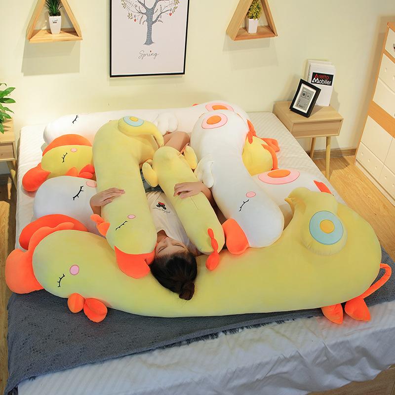 Bed pinch throw pillow sleeping long large small yellow duck big white goose throw pillow doll plush cute girl