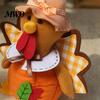 Seasonal Indoor Ornament Thanksgiving Plush Turkey Doll, Stuffed Animal Figurine, Autumn Holiday Tiered Tray Decor Harvest Tabletop Decoration