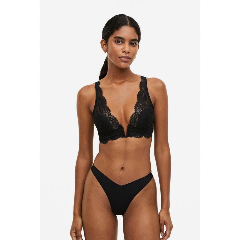 

HM Кружевной бюстгальтер с чашками на косточках, черный 1030152009