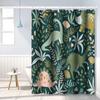 Rainforest Green Dinosaur Theme Shower Curtain-With 12 Hooks, Waterproof Fabric Bathroom Decorative Shower Curtain