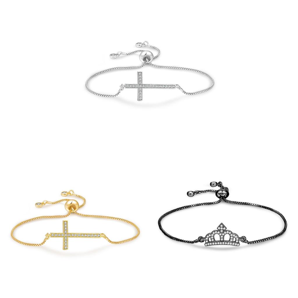 Cross Jewelry Adjustable Copper Zircon Stone Bracelet For Women Gift Travel Souvenir