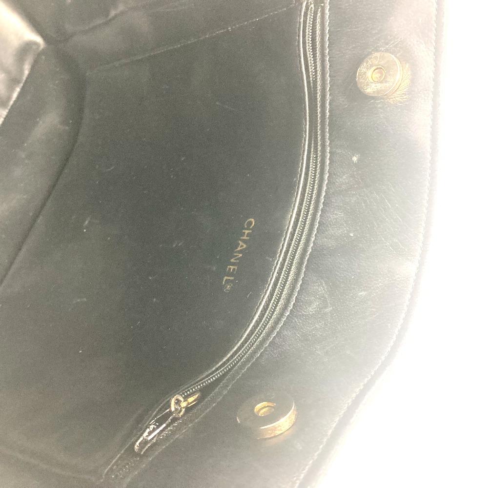 Chanel Vintage CC CC-Marke Umhängetasche Tragetasche Umhängetasche Leder Dunkelblau