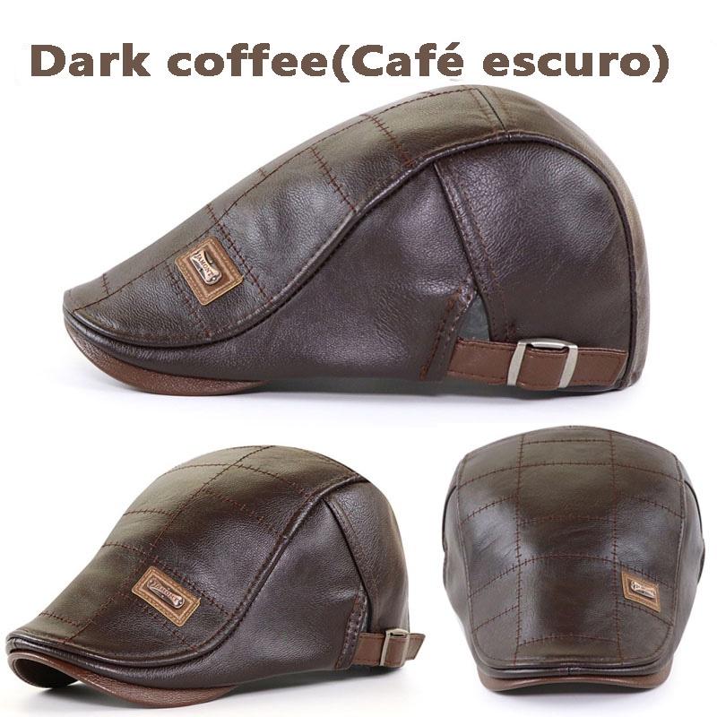 Leather Beret Hat Retro Newsboy Hats Warm Cap Duckbill Visor Boinas Flat Caps For Men