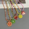 Handmade Fruit Pendant Necklace Bohemian Summer Necklace Cute Handmade Fruit Jewelry  Summer Wear