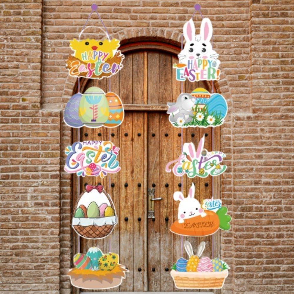 Cartoon Easter Rabbit Door Pendant Cute Party Door Couplet  Home Party Decor