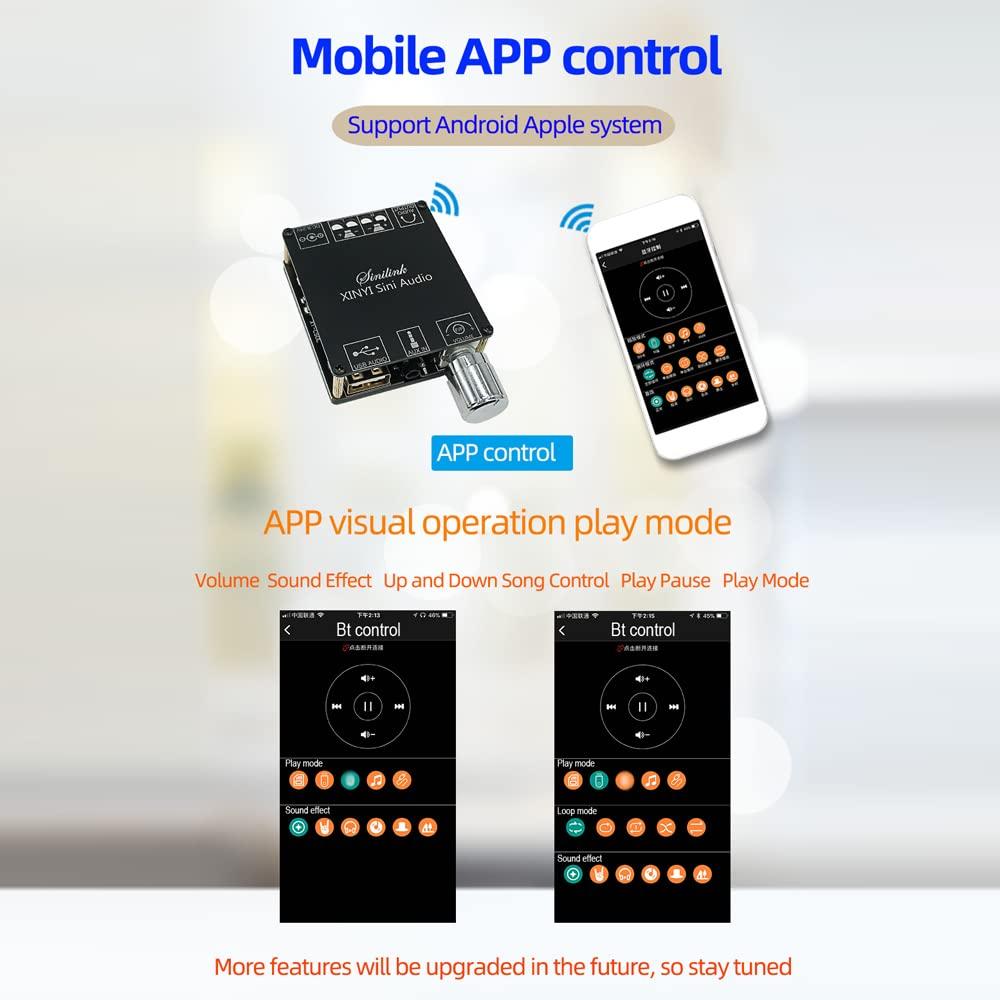 Mini 50Wx2 BT5.0 Wireless Audio Digital Power Amplifier Infinite Tuning Stereo Board Amplifier Dual Channel Amplificador C50L